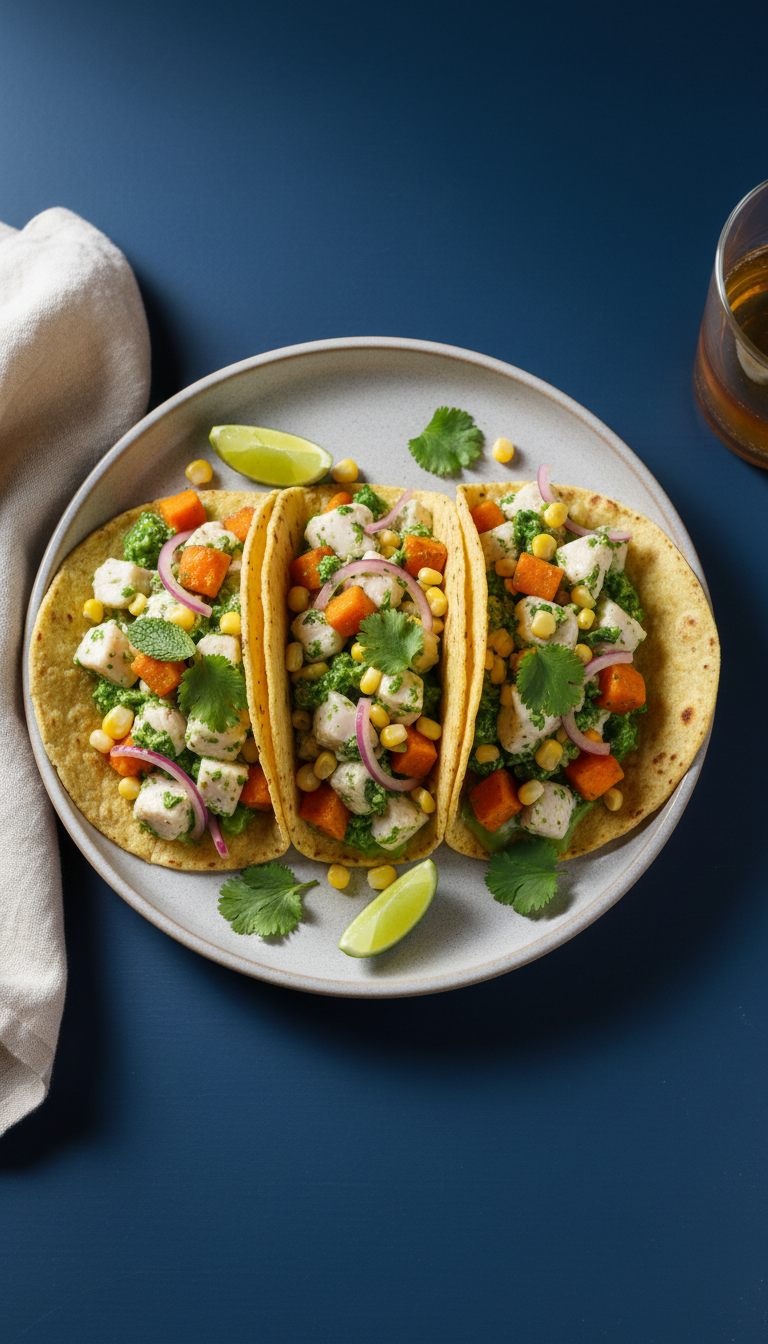 Emerald Mint-infused Ceviche Tacos